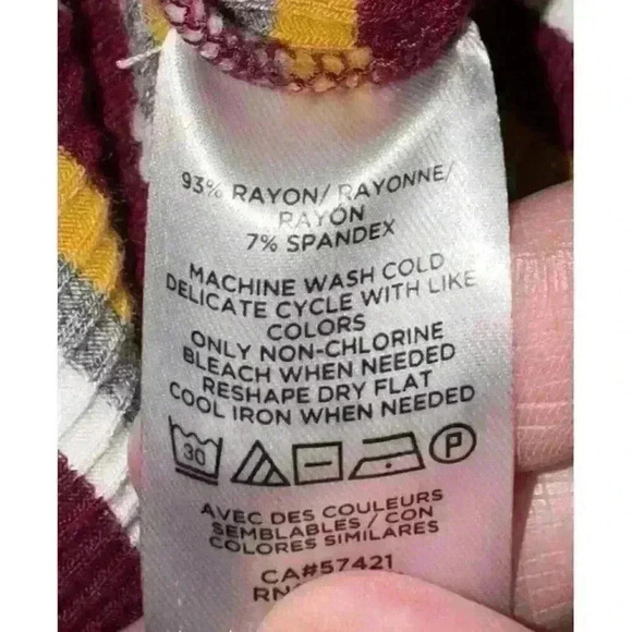 Loft Sleeveless Stretch Dress Striped Multicolor Slits Midi‎ Size XS - Picture 8 of 8